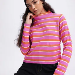 glitchez Striped Stride Multi-Striped Pullover-2