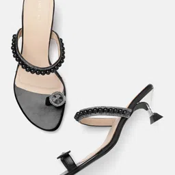 Lino Perros Embellished One-Toe Kitten Heels-11