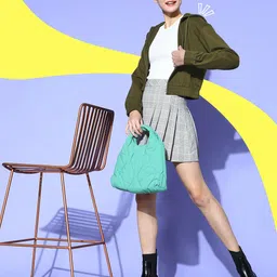 Berrylush Women  Olive Solid Glam Game Jacket-image-33