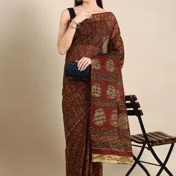 SHANVIKA Kalamkari Printed Pure Cotton Saree-picture-8