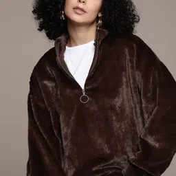 The Roadster Lifestyle Co. Faux-Fur Detail Full-Sleeves Sweatshirt-image-32