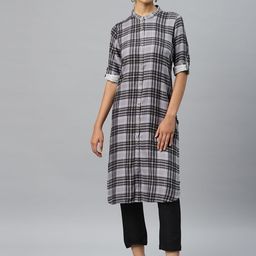 AURELIA Women Black Printed Regular Kurta with Trousers-image-27
