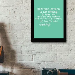 TIED RIBBONS Black & Green Solid Inspirational Typographic Wall Art-9