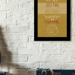 TIED RIBBONS Black & Mustard Yellow Solid Typographic Wall Art-image-36