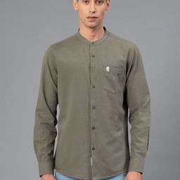 Red Tape Mandarin Collar Cotton Linen Casual Shirt-image-31