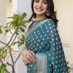 Satrani Bandhani Dyed Zari Ready to Wear Saree-picture-38