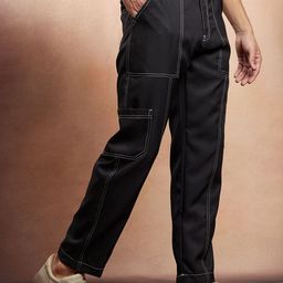 Campus Sutra Men Solid Comfort Cargos Trousers-image-41