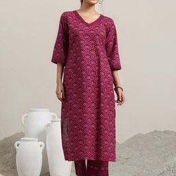 Libas Women Floral Printed Kurta with Trousers-image-100