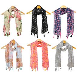 StoleVilla Women Pack Of-6 Printed Tasselled Scarf-11