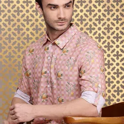 House of Pataudi Checked Jashn Kurta-image-88
