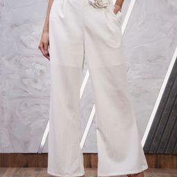 Athena Women White Low-Rise Parallel Trouser-image-58