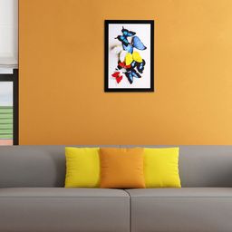 eCraftIndia Multicoloured Butterflies Framed UV Wall Art-image-43