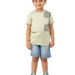 YOUMAA Boys Striped Round Neck Pure Cotton T-shirt-image-70