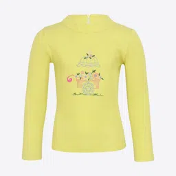 CUTECUMBER Girls Lime Green Printed Top-image-52