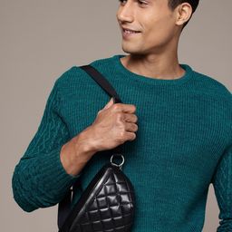 WROGN Round Neck Ribbed Sweaters-image-43
