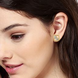 Estele Gold-Plated & Purple Contemporary Studs-image-61