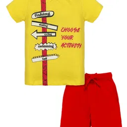 KiddoPanti Boys Printed T-shirt with Shorts-image-52