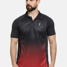 Campus Sutra Men Red Colourblocked Polo Collar T-shirt-image-48