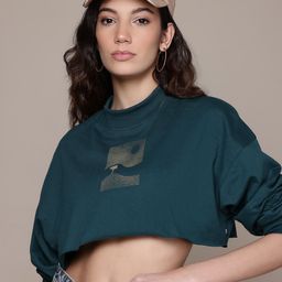 The Roadster Lifestyle Co. Typography Print Crop Sweatshirt-image-84