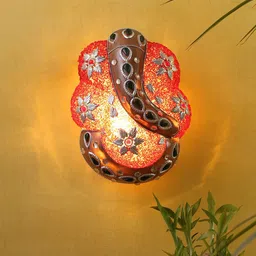 Devansh Red & White Ganesh Ji Traditional Flash Mount Light-picture-17