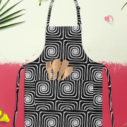 ArtzFolio Kids Black & White Printed Cotton Aprons-17
