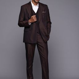 Theme Men 3 Piece Solid Regular Fit Suit-2