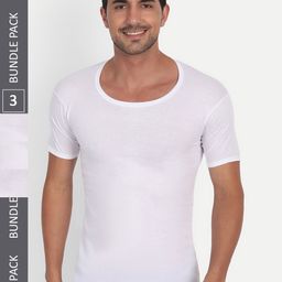 T.T. Softy Half Sleeve Pure Cotton Pack Of 3 Basic Vests-image-33