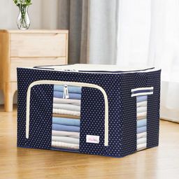 BlushBees Navy Blue & White Printed Multi-Utility Clothes Storage Box-23