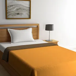 STELLAR HOME Brown Solid AC Room 300 GSM Single Bed Comforter-image-55