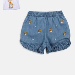 Chicco Girls Floral Printed Denim Shorts-image-36