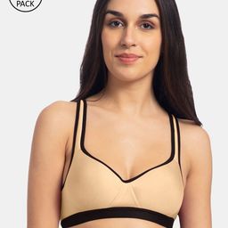 KOMLI Pack Of 2 Beige Solid Non-Wired Lightly Padded Push-Up Bra-24