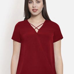 Martini Women Red Solid Wrap Top-image-48