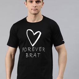 BRATMA Men Black & White Printed Round Neck T-shirt-image-38