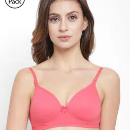 Floret Pack Of 2 Pink Solid Non-Wired Lightly Padded T-shirt Bras T3029-picture-12