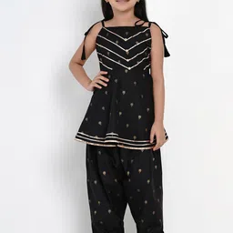 Bitiya by Bhama Girls Black Printed Kurti with Salwar-image-37
