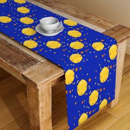 Alina decor Blue & Yellow Conversational Table Runner-15