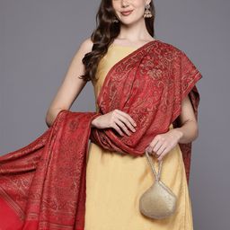 Cayman Women Ethnic Motifs Woven Design Woollen Shawl-picture-17