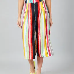 Athena Women Multicoloured Relaxed Loose Fit Striped Culottes-image-84