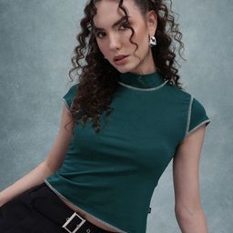 The Roadster Life Co. High Neck Contrast Stitch Top-image-2