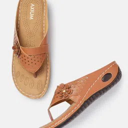 AXIUM Women T-Strap Flats with Laser Cuts-image-76