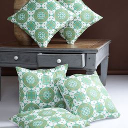Alina decor Green Set of 5 Geometric Square Cushion Covers-41