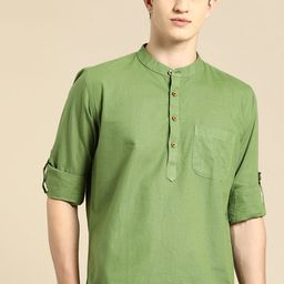 DENNISON Men Mandarin Collar Roll-Up Sleeves Kurta-52