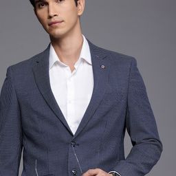 Raymond Contemporary Fit Self Design Single-Breasted Formal Blazers-picture-24