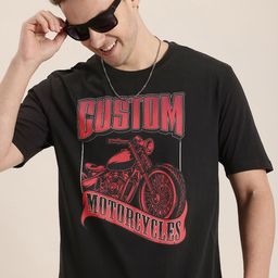 HERE&NOW Biker Printed Pure Cotton T-shirt-picture-32