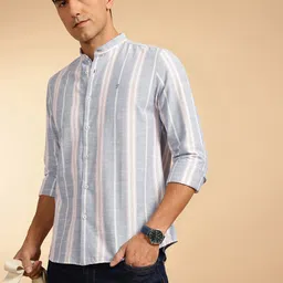 Men Pure Cotton Stiped Slim Fit Shirt-picture-12