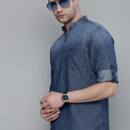The Indian Garage Co Men Blue Kurta-picture-33