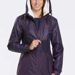 Quechua By Decathlon Women Purple Solid Water Resistant Longline Tailored Jacket-18