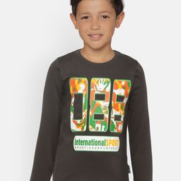 dongli Boys Grey Printed Round Neck T-shirt-image-87