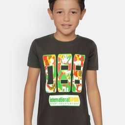 dongli Boys Grey Printed Round Neck T-shirt-image-48