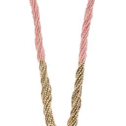 Bamboo Tree Jewels Pink & Gold-Toned Metal Handcrafted Necklace-33